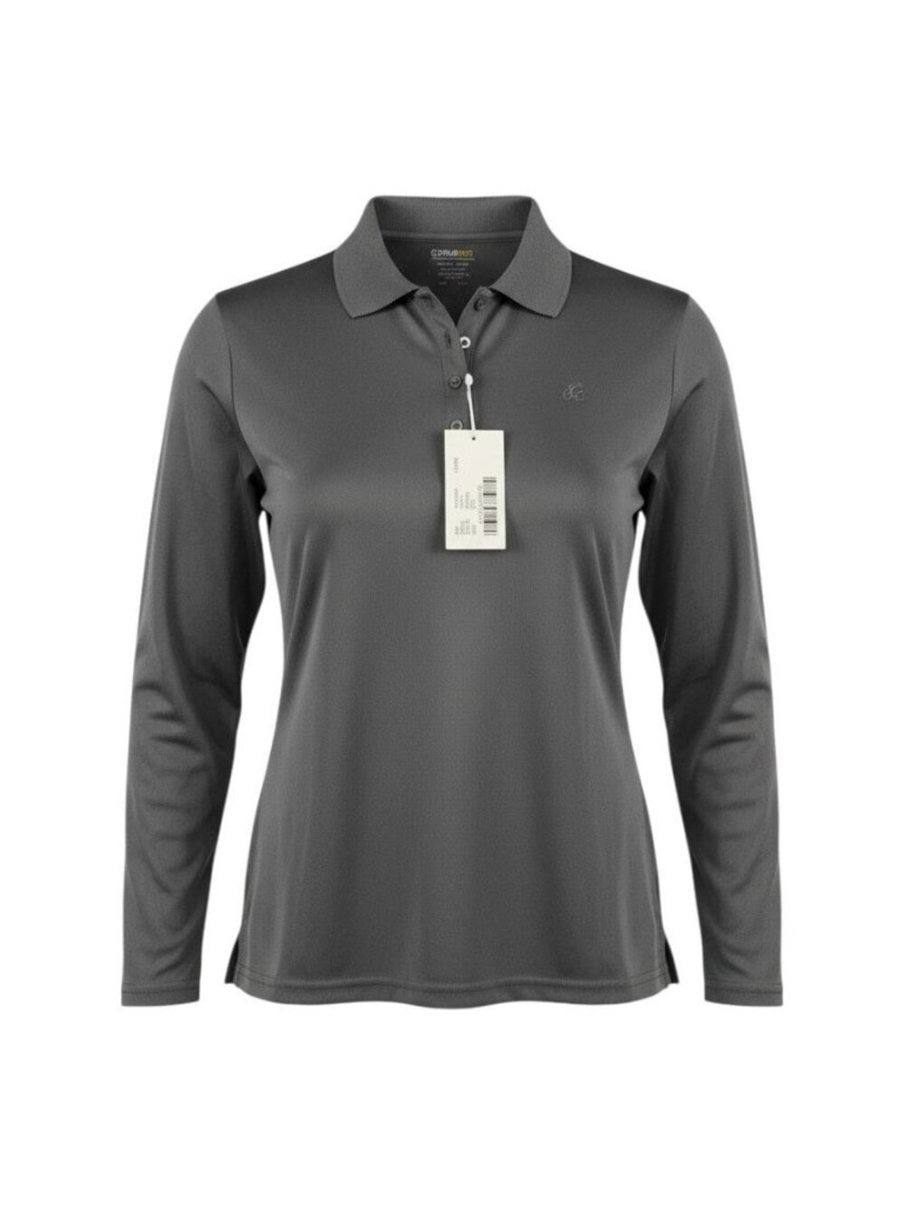 Core 365 Ladies Gray Long Sleeve Polo Shirt M NWT